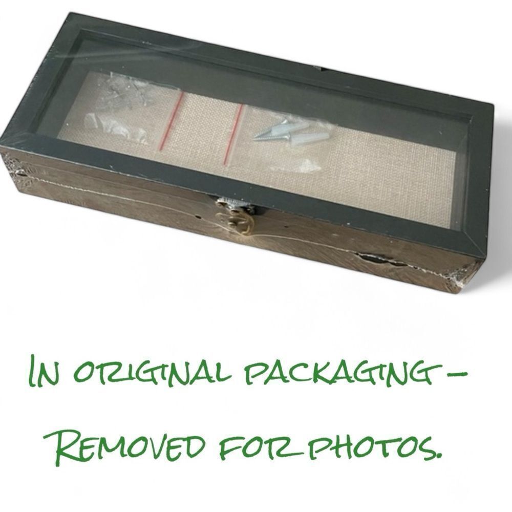 GraduatePro Rustic Black Shadow Box Frame Linen Back Hinged Glass Window - Picture 4 of 16